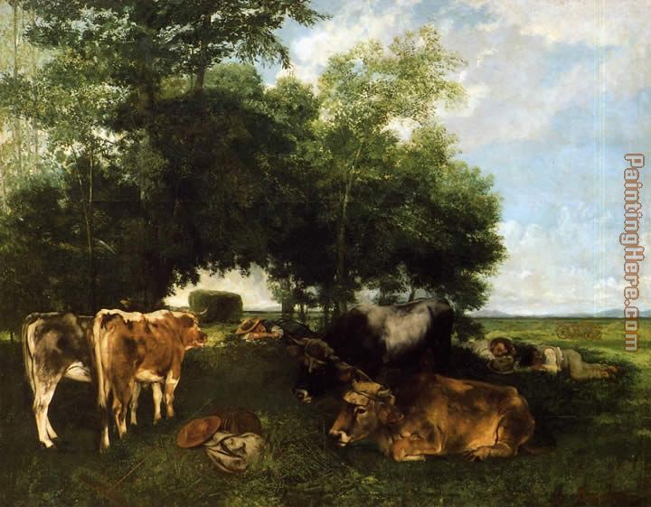The Rest During the Harvest Season painting - Gustave Courbet The Rest During the Harvest Season art painting